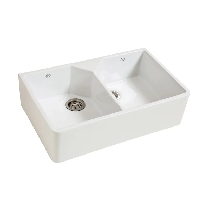 800X500Mm Double-Basin Butler Sink In Fireclay 1