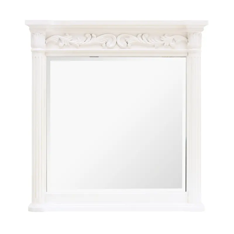 915Mm White Rosette Wall-Mount Vanity Mirror 1