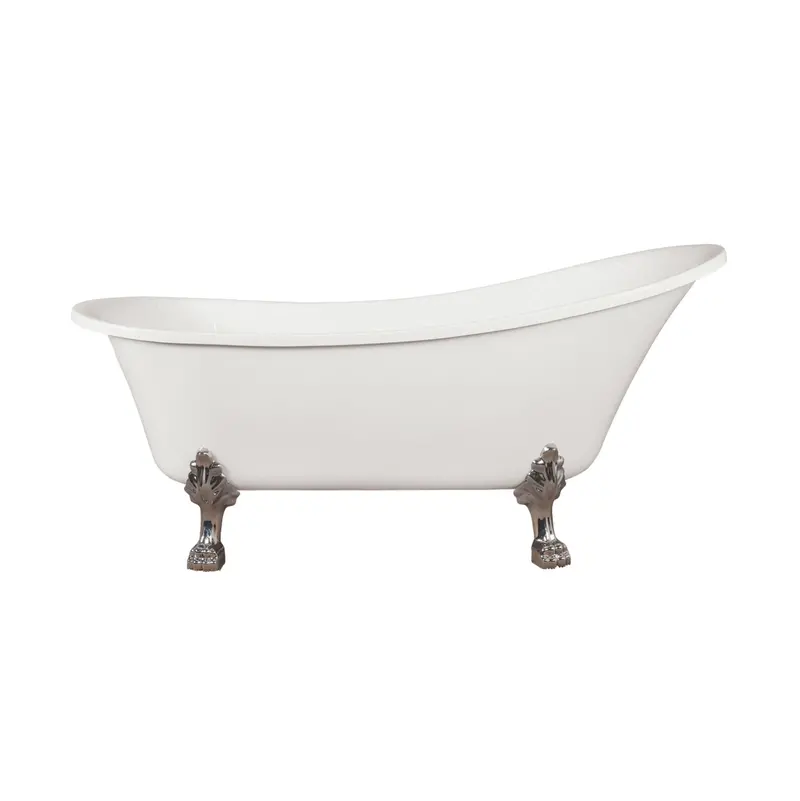 Alto 1520Mm Freestanding White Bath With Chrome Feet 1