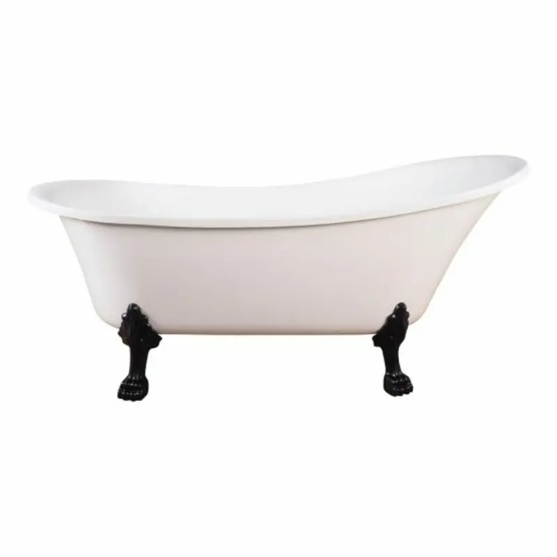 Alto 1700Mm White Freestanding Bath – Black Metal Feet Bundle 1