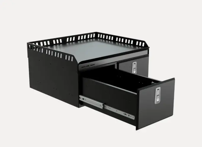 Alublack Dual Drawer System With Integrated Folding Table 1