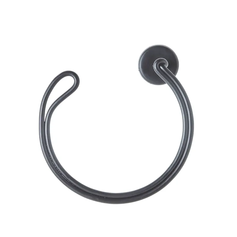 Amery Matte Black Guest Towel Ring – Minimalist Bathroom Accessory 1