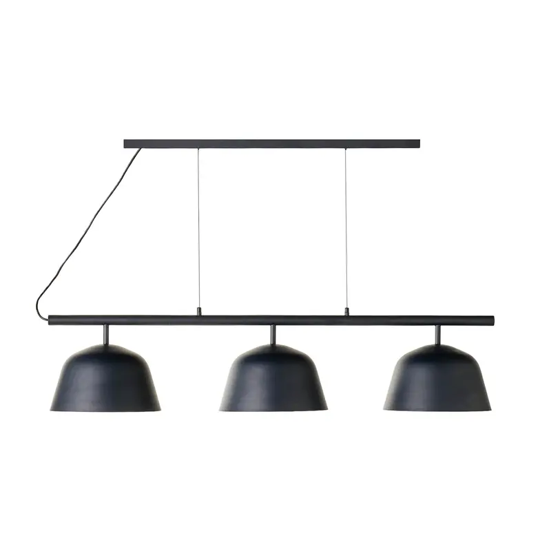 Anglesea Charcoal Metal Shade 3-Light Pendant – 120 Cm Drop 1