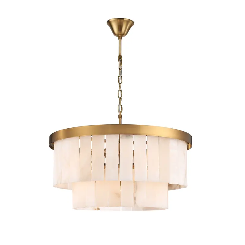 Aster 9-Light Marble & Metal Chandelier – 60X47Cm Round Statement Piece 1