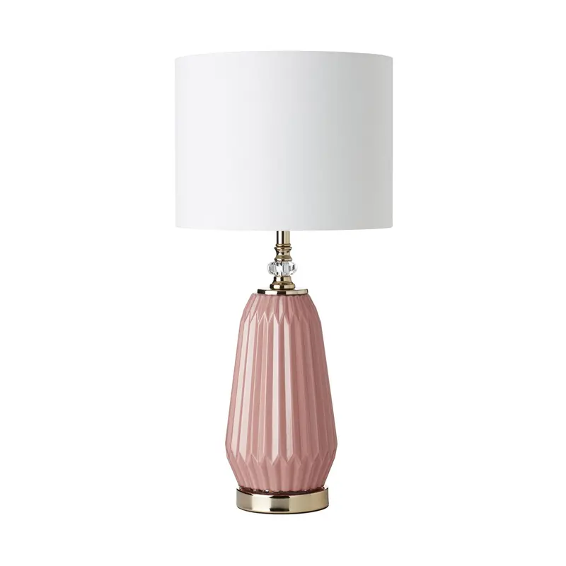 Astrid Dusty Pink Glass Table Lamp – 60Cm Height 1