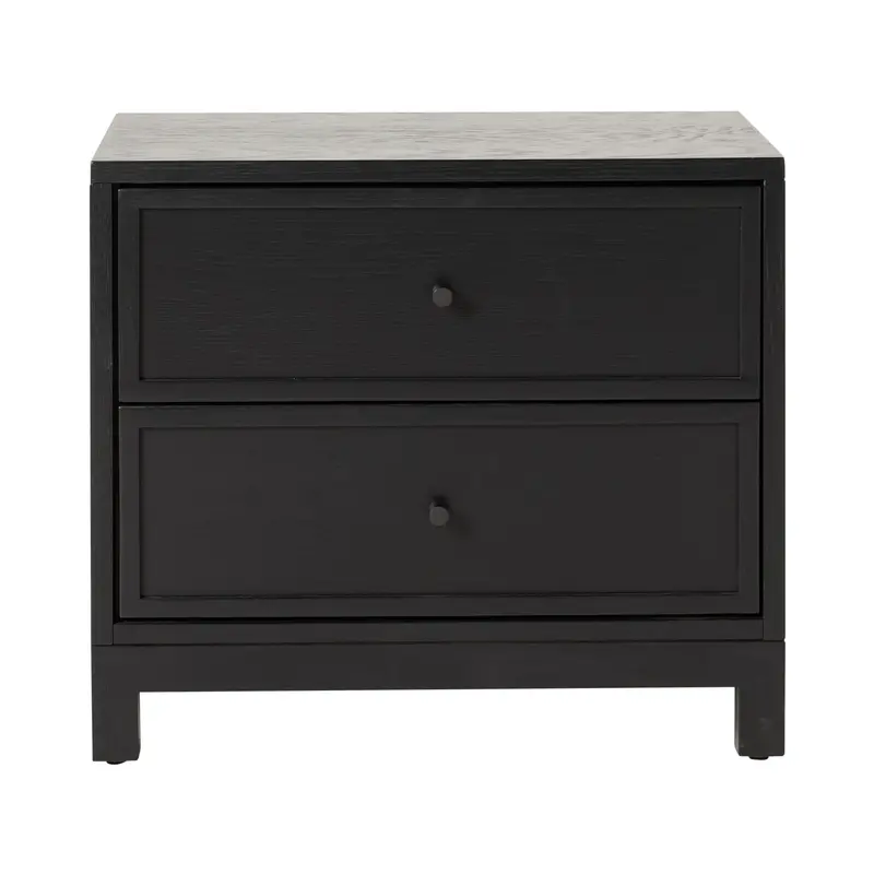 Avalon Black 2-Drawer Bedside Table 1