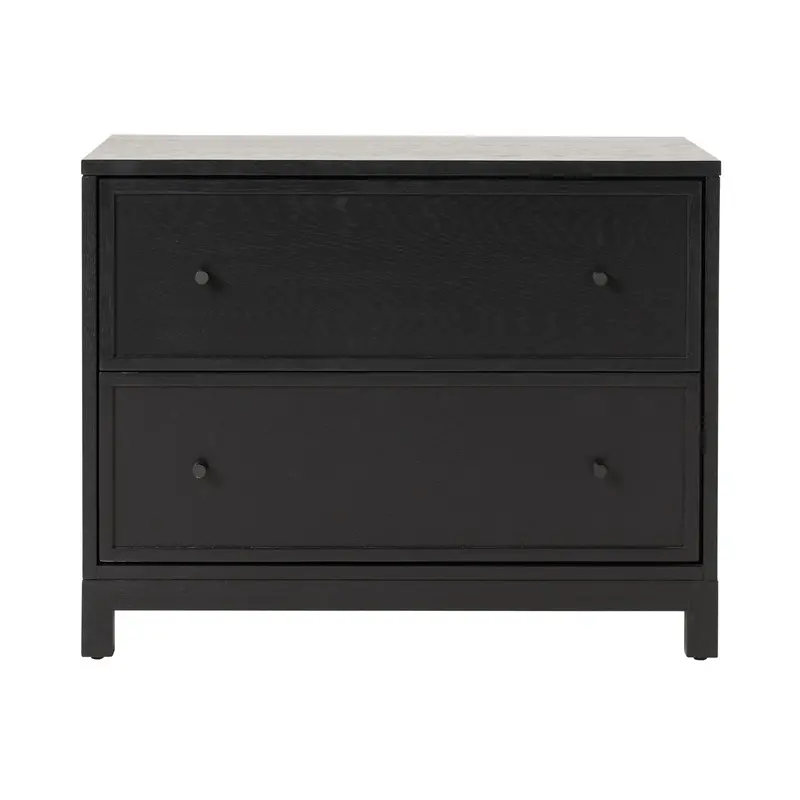 Avalon Black Two-Drawer Bedside Table 1