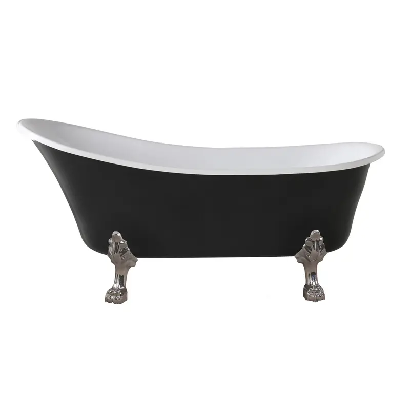 Black Alto Freestanding Bath – 1700 Mm With Chrome-Finished Feet 1