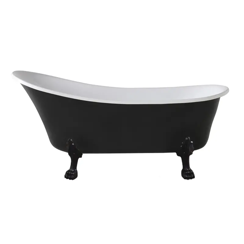 Black Alto Freestanding Bath – 1700 Mm With Matte Black Feet 1