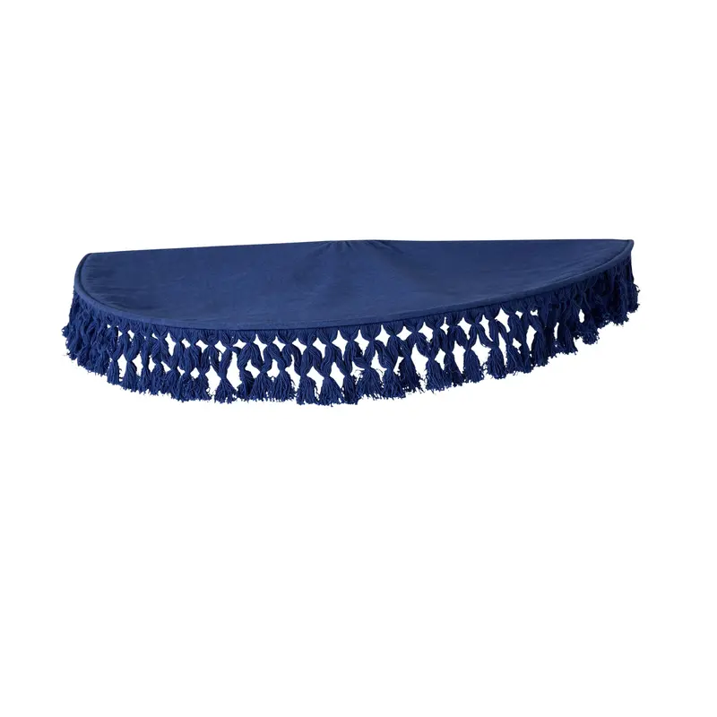 Blue Fringed Cotton Pendant Shade – Fiesta Style, 75 Cm Diameter 1