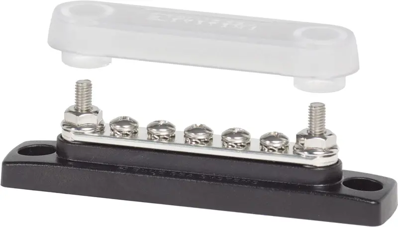 Blue Sea Systems 100A Mini Common Busbar – 5-Position With Protective Cover (Model 2314) 1