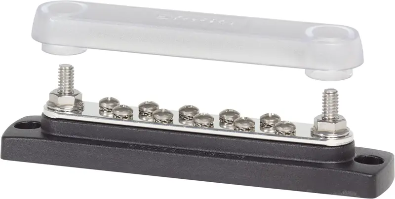 Blue Sea Systems Common 150A Busbar – 10-Gang With Protective Cover (Model 2300) 1