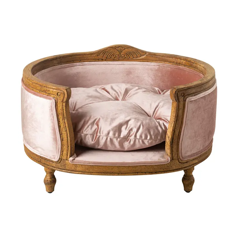 Blush Pink Luxe Dog Bed – 75X70X44Cm Plush Pet Lounger 1