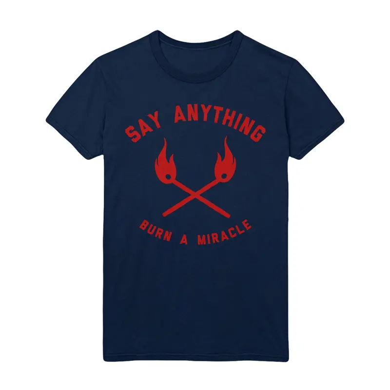 Burn A Miracle Band T-Shirt – Navy Blue Cotton 1