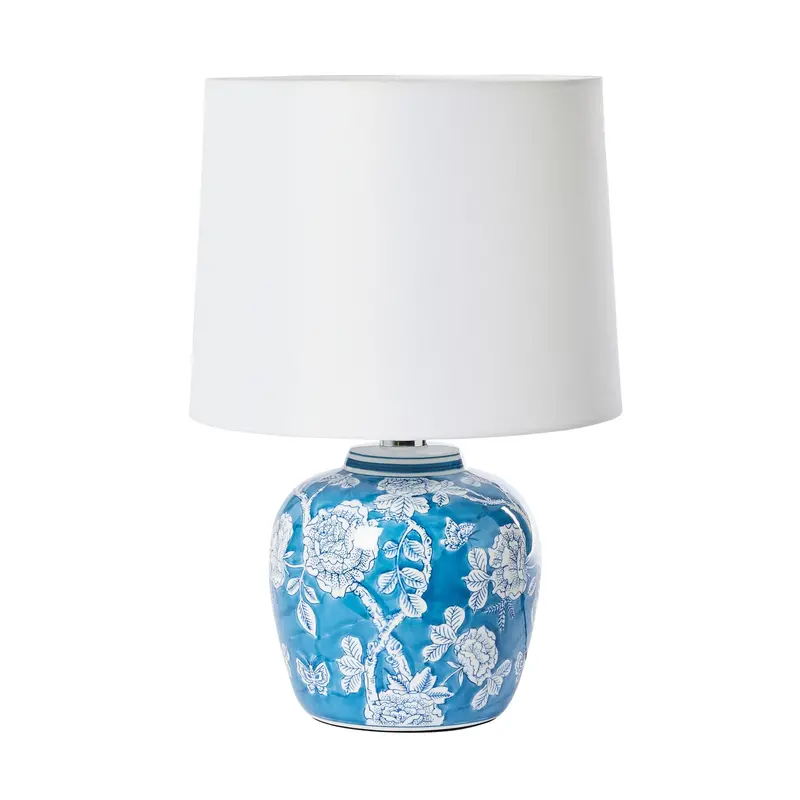 China Blue Floral Ceramic Table Lamp – 46Cm 1