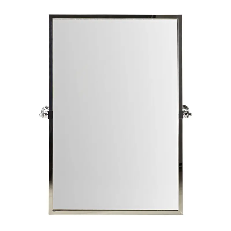 Chrome-Finished Square Pivot Mirror – Hayden Sleek Wall Decor 1