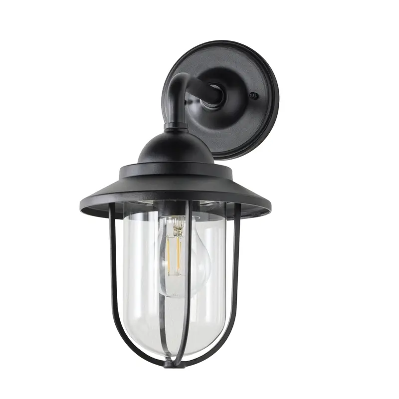 Devon Single-Light Black Exterior Wall Bracket Lamp 1