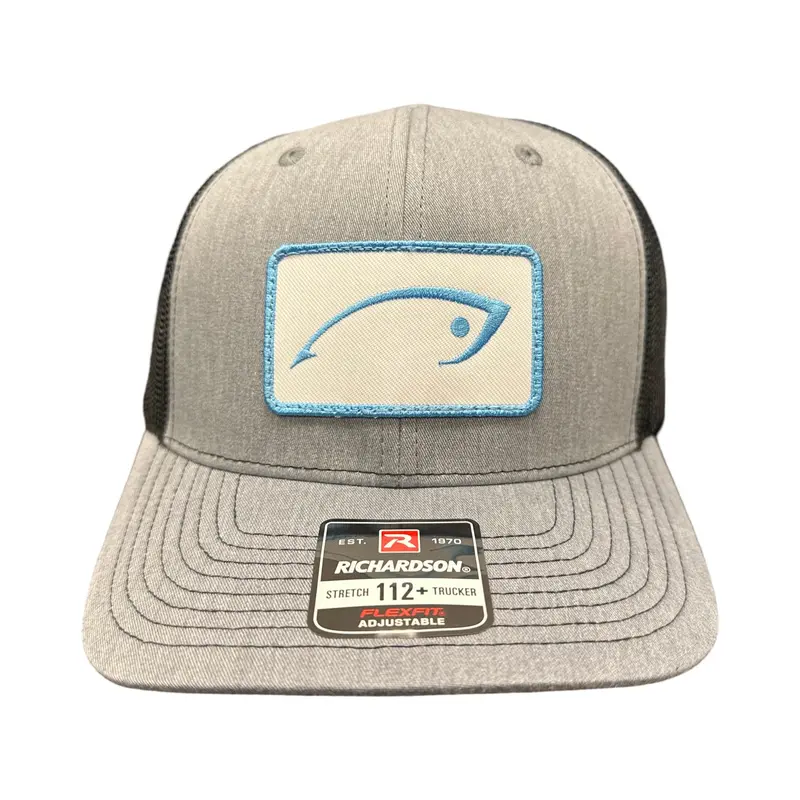 Fish & Tackle Icon Stretch Trucker Hat With Embroidered Fish Design 1