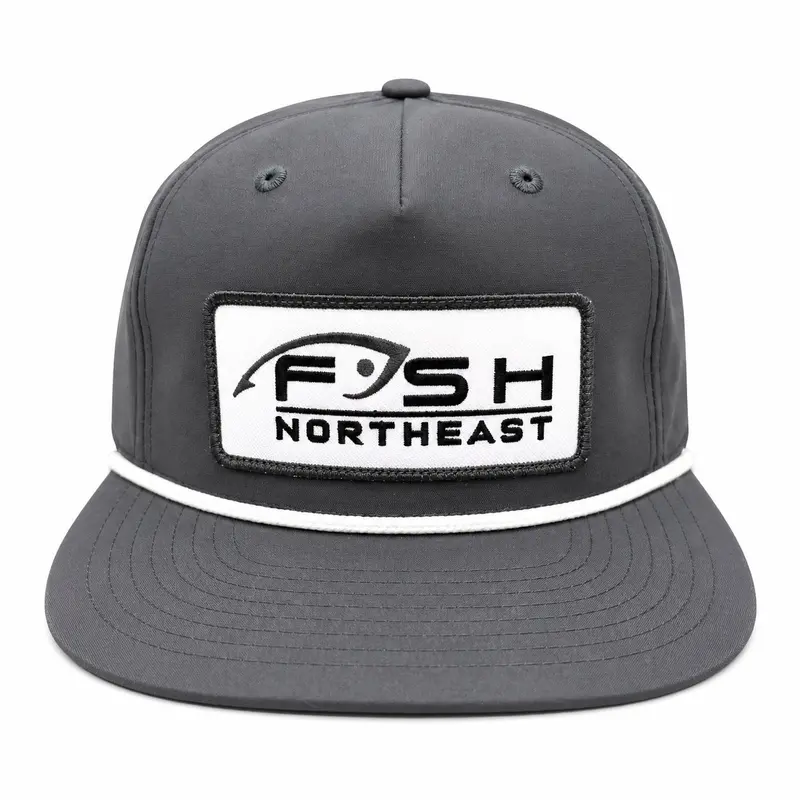 Fish & Tackle Monochrome 6-Panel Rope Hat – Breathable Fishing Cap 1