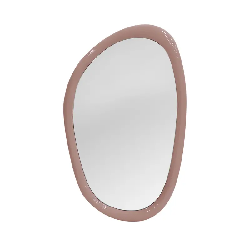 Glossy Fluid-Effect Wall Mirror In Mocha Mousse Finish 1