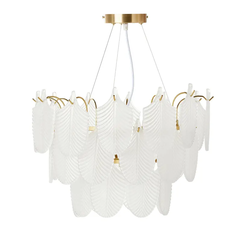 Greta Glass Leaf 7-Light Chandelier – 21 X 50 Cm 1