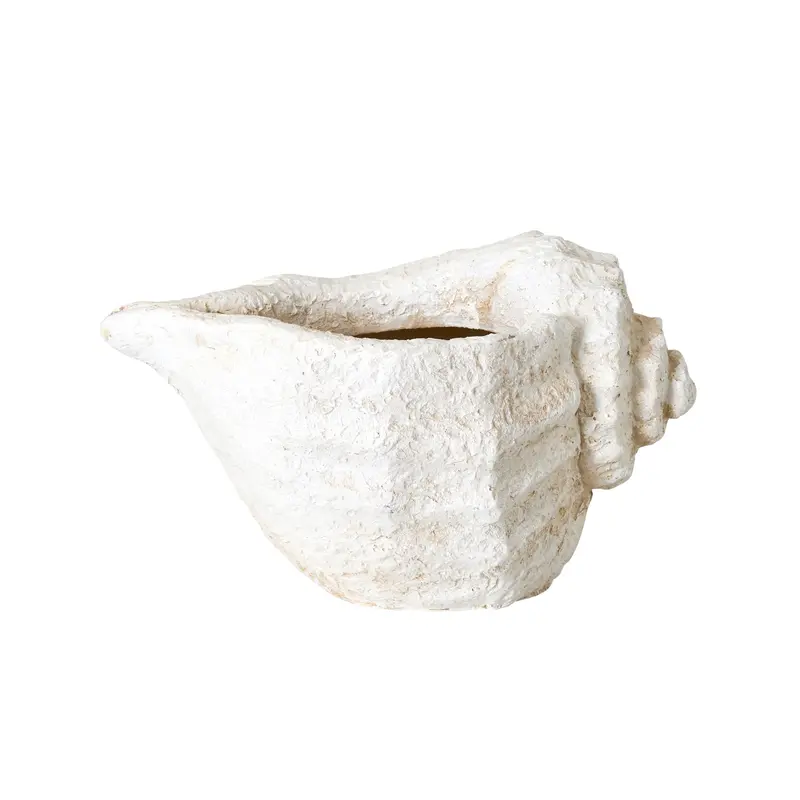 Handcrafted Seashell-Shaped Ceramic Planter 1
