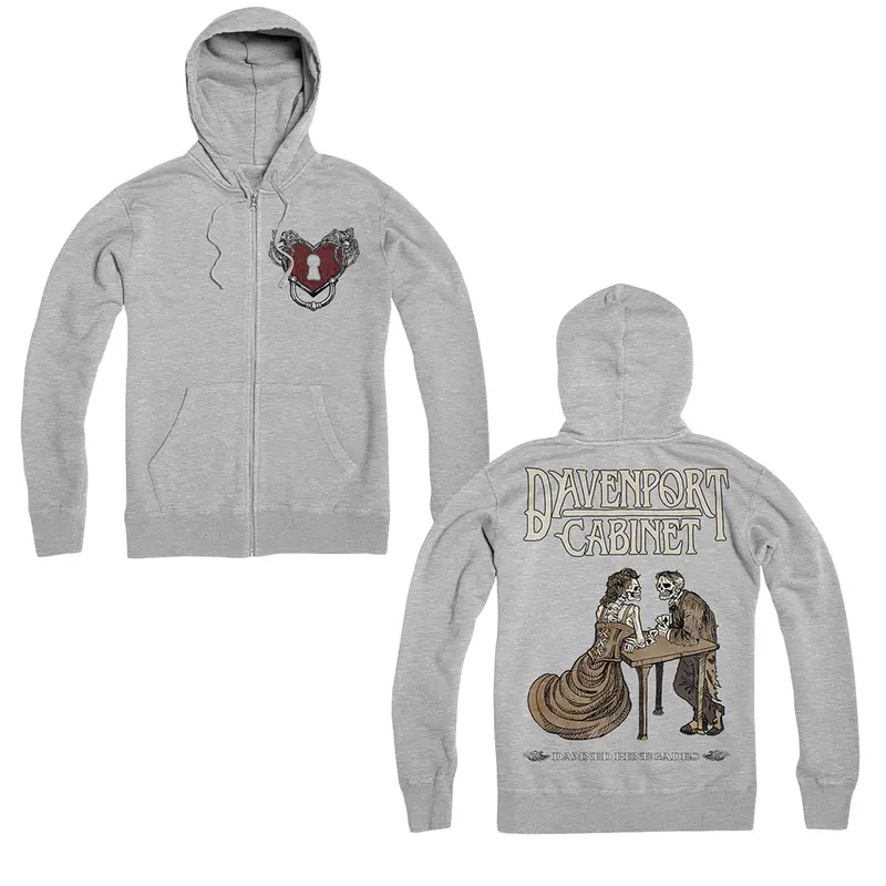 Heart Lock Heather Grey Full-Zip Hoodie 1