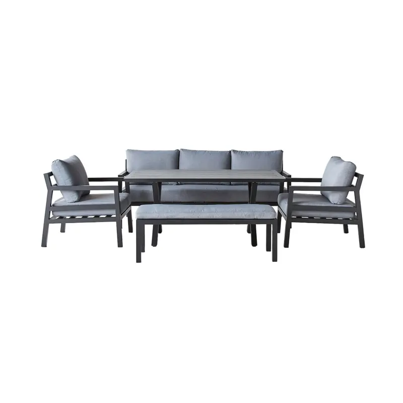 Hemmy 5-Piece Charcoal Dining Set – Compact Table And Chairs Bundle 1