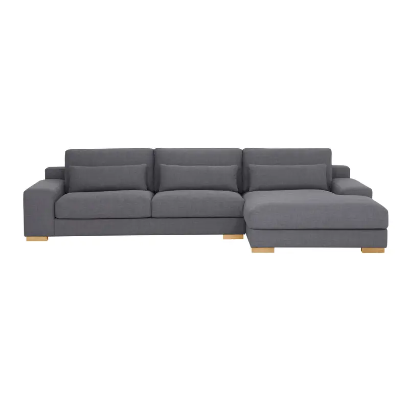 Herron 3-Seater Sofa With Right-Hand Chaise In Iron Grey Woven Fabric 1