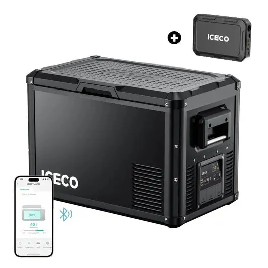 Iceco Vl45Pros 47.5-Quart Portable Single-Zone 12V Fridge With Integrated Magnetic Power Bank 1