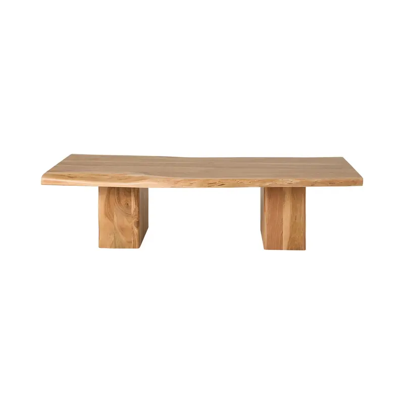 Indy Live Edge Coffee Table – Natural Reclaimed Wood Top With Black Metal Base 1