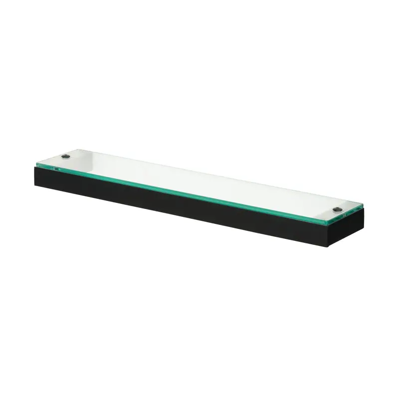 Kason Matte Black Glass Shelf For Bathroom 1