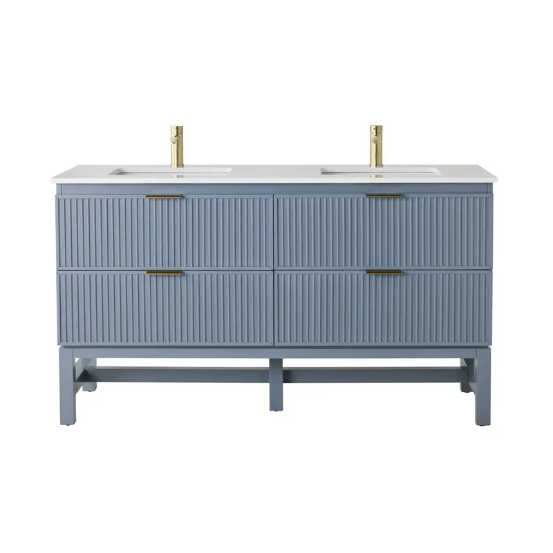 Lennox Slate Blue Double Bathroom Vanity Unit – 1550Mm 1