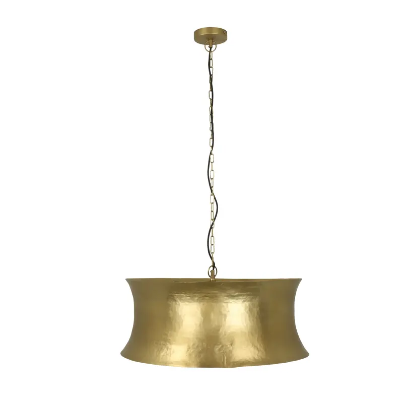Marbella Hammered Matte Brass Pendant – 60Cm Square X 30Cm Depth Statement Fixture 1
