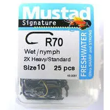 Mustad R70 Wet & Nymph Fly Hook (25-Pack) – Reinforced Shank For Heavy Flies And Strong Fish 1