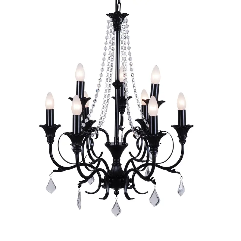 Nevada Black 9-Light Modern Chandelier 1