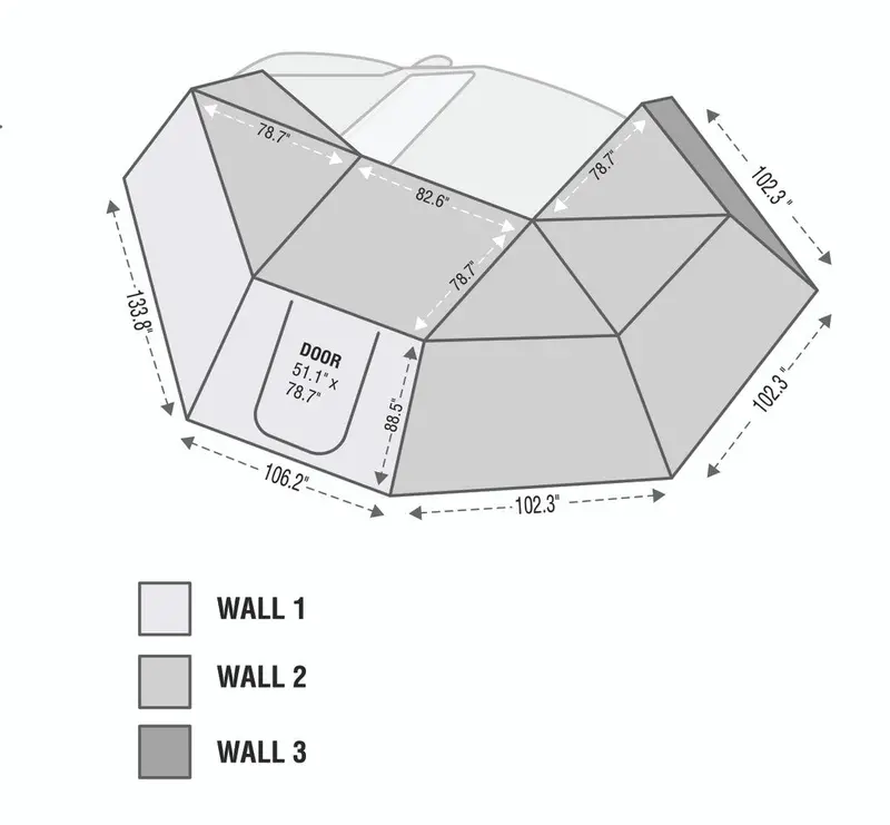 Nomadic 270° Awning Wall Kit – Wall 3 (Universal Fit) | Overland Vehicle Systems 1