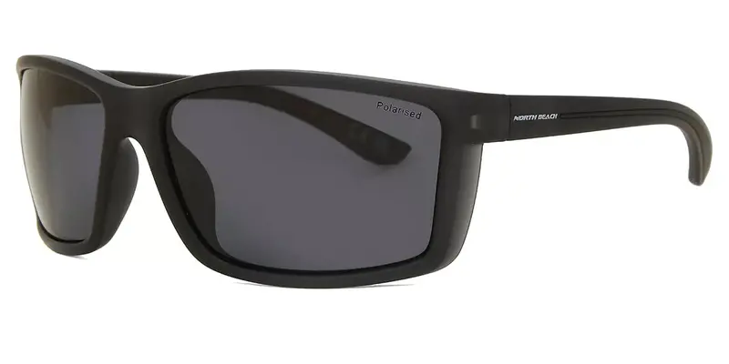 North Beach Masu Polarized Sunglasses – Black Smoke Lens, Matte Crystal Frame 1