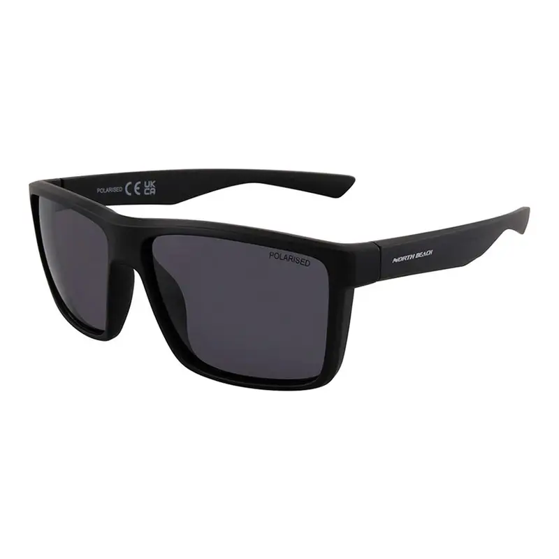 North Beach Picarel Polarized Sunglasses – Black Smoke Lens, Matte Black Frame 1