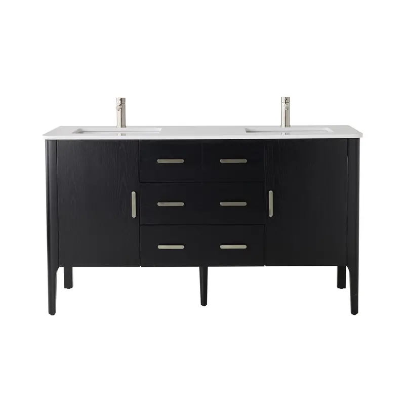 Odin 1550Mm Black Oak Double Bathroom Vanity 1