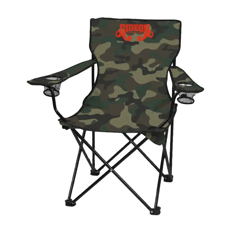 Orange Logo Camo Folding Chair – Portable Outdoor Seating 1