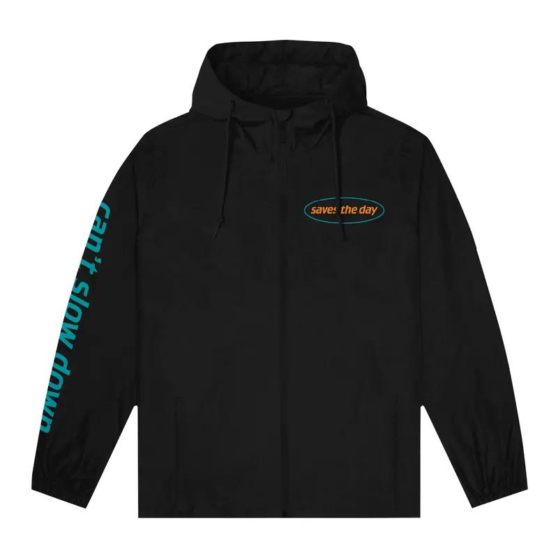 Oval Logo Black Lightweight Windbreaker Jacket 1
