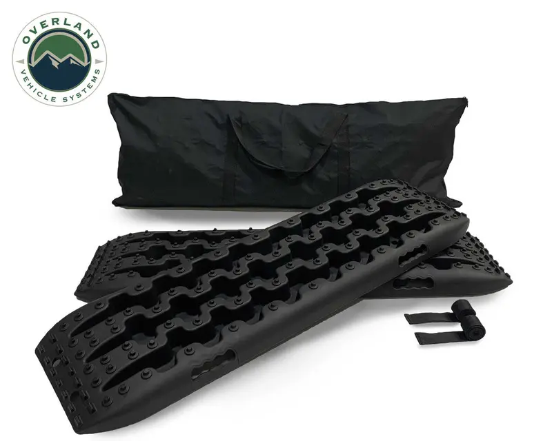 Overland Vehicle Systems Gray/Black Recovery Ramp With Pull Strap & Storage Bag 1