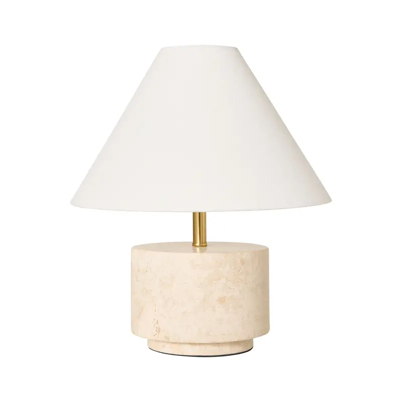 Paola Round Travertine Table Lamp – 35 Cm Height 1