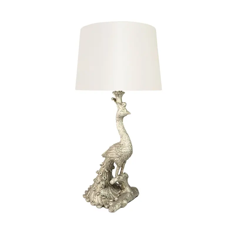 Peacock-Inspired Gold Table Lamp – 69 Cm Height 1