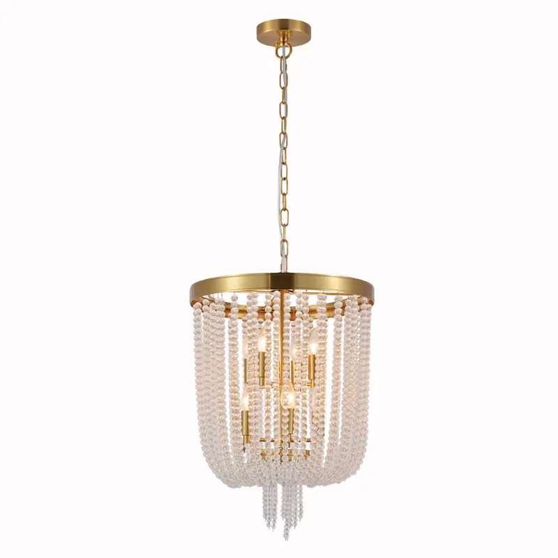 Priscilla 8-Light Chandelier – Elegant Brass And Glass Pendant Fixture, 46 Cm Diameter 1