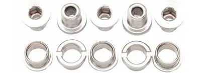 Problem Solvers Double Chainring Bolt Set – Silver Stainless Steel 1