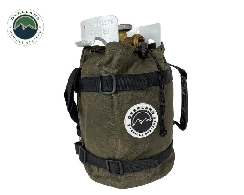 Propane Tank Carry Bag — #16 Waxed Canvas With Handles & Securing Straps 1