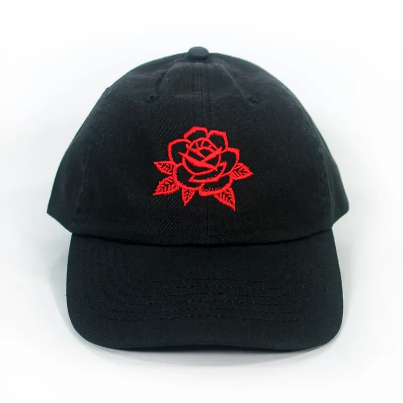 Rose Black Dad Hat 1