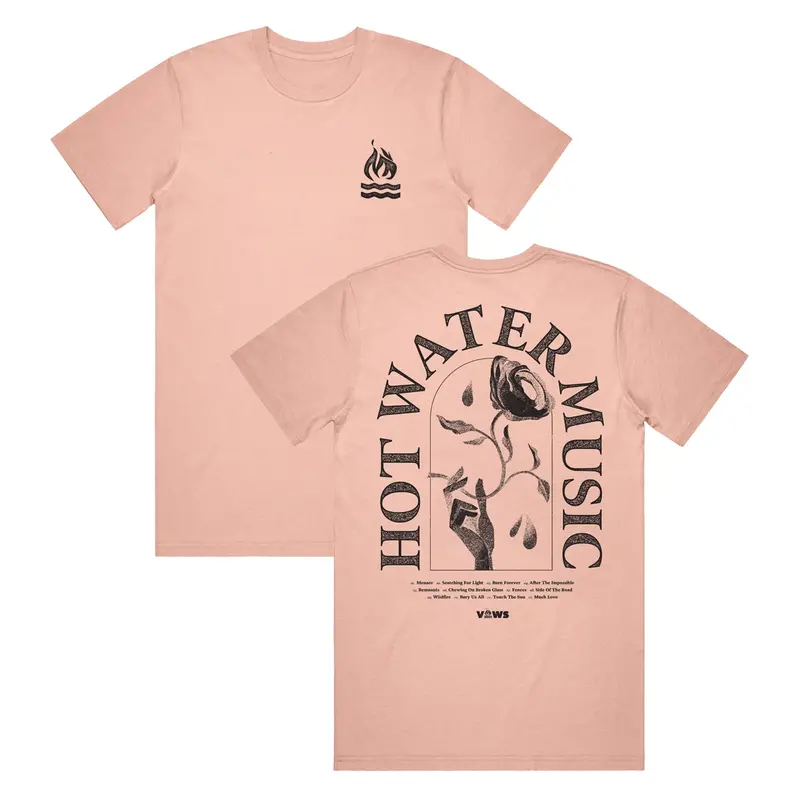 Rose Floral Design T-Shirt – Dusty Pink Hue 1